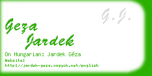 geza jardek business card