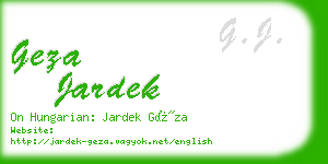 geza jardek business card